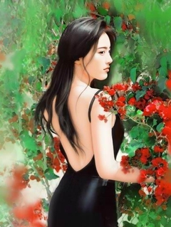 素雅插画美女 151)