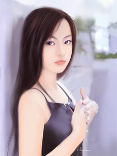 素雅插画美女 154)