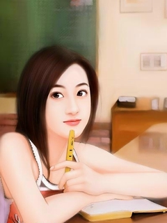 素雅插画美女 171)