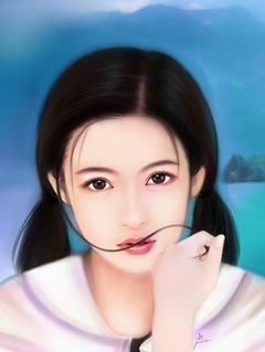 素雅插画美女 153)