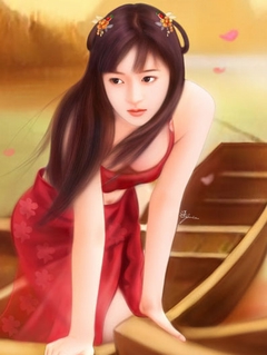 素雅插画美女 142)