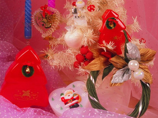 圣诞节鲜花饰品手机背景图 6965)