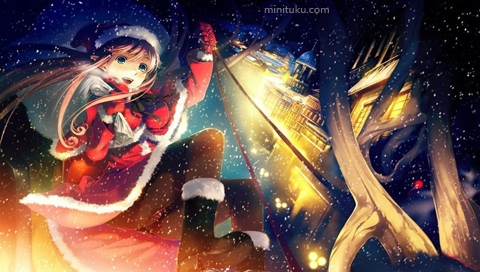 圣诞动漫美眉PSP壁纸 7447)