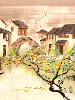 江南水乡古镇风景美画 17562)