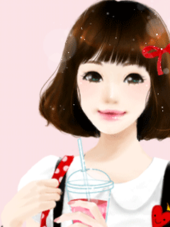 韩国风格唯美卡通美少女手机动态图片 23157)