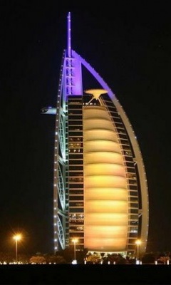 迪拜奢华七星级酒店夜景 24313)