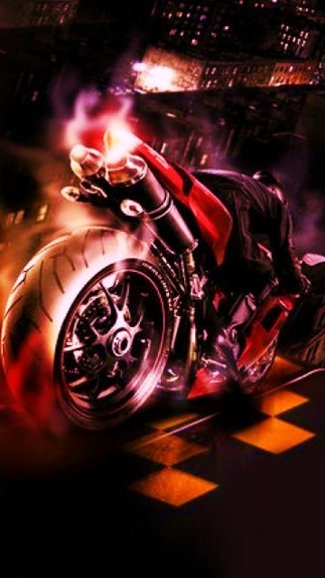 两轮怪兽赛车杜卡迪(Ducati)俯视图手机壁纸 24707)