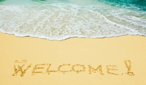 沙滩上的Welcome！